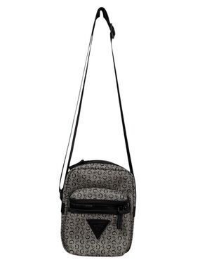 Guess Black and Gray Monogram Crossbody Bag